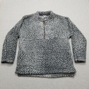 Time Tru Sherpa Sweater Mens‎ XL Gray Zip Pockets Pullover